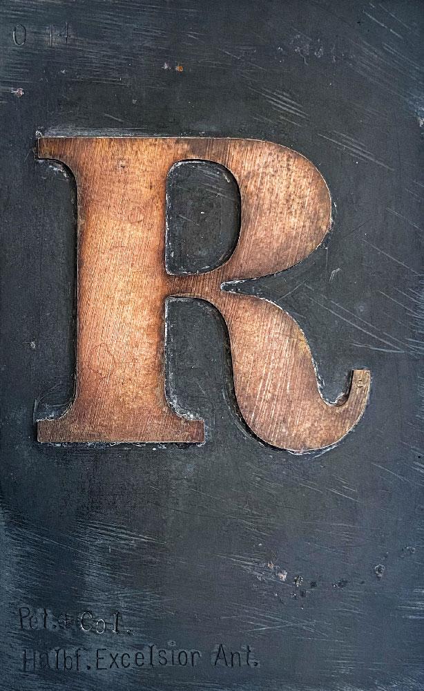 Schriftschablone R (halbfette Excelsior-Antiqua)