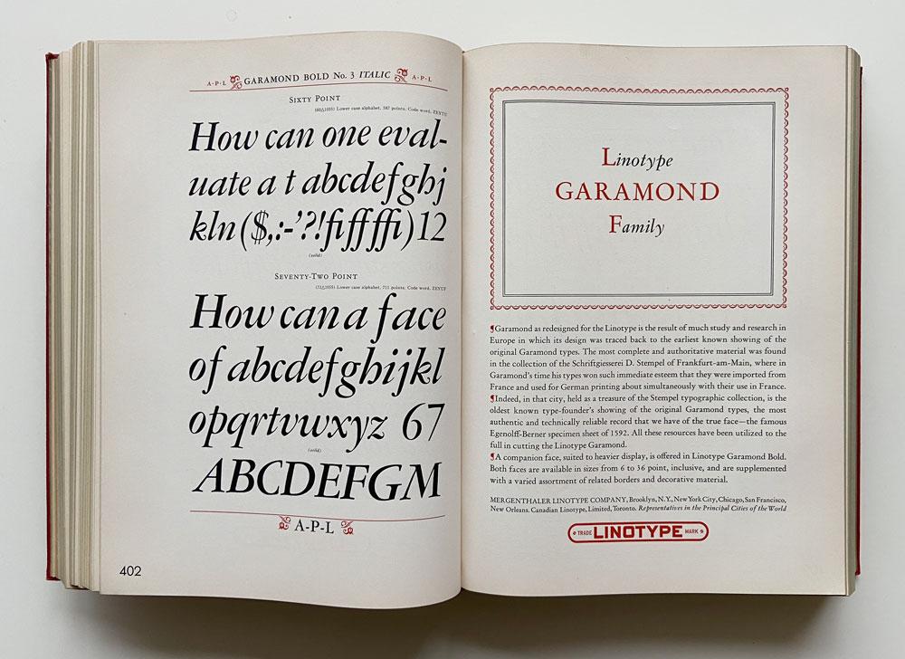 Specimen Book of Linotype Faces