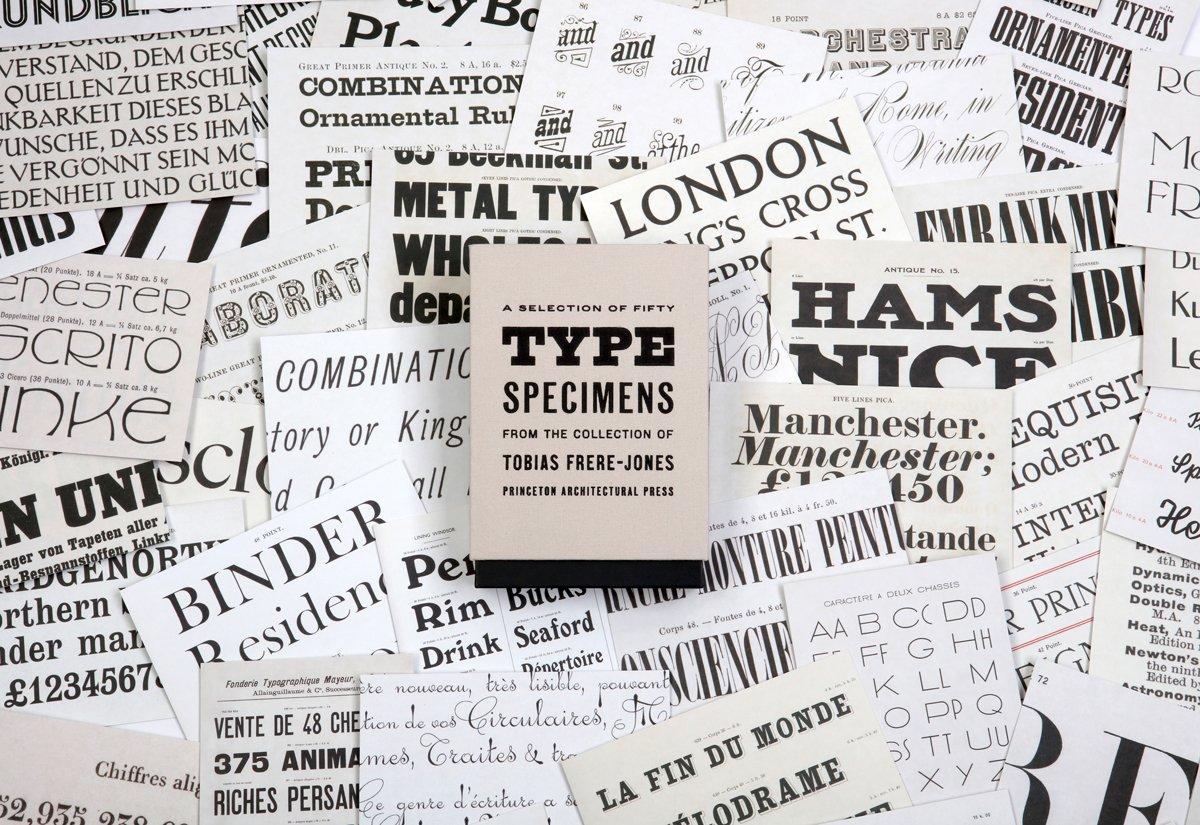 Postkartenset: Fifty Type Specimens