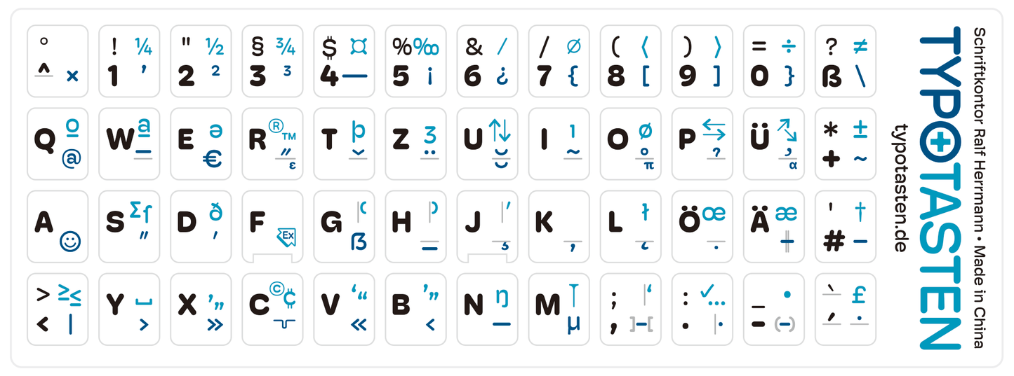 2 TypoTasten-Tastatur-Aufkleber-Sets